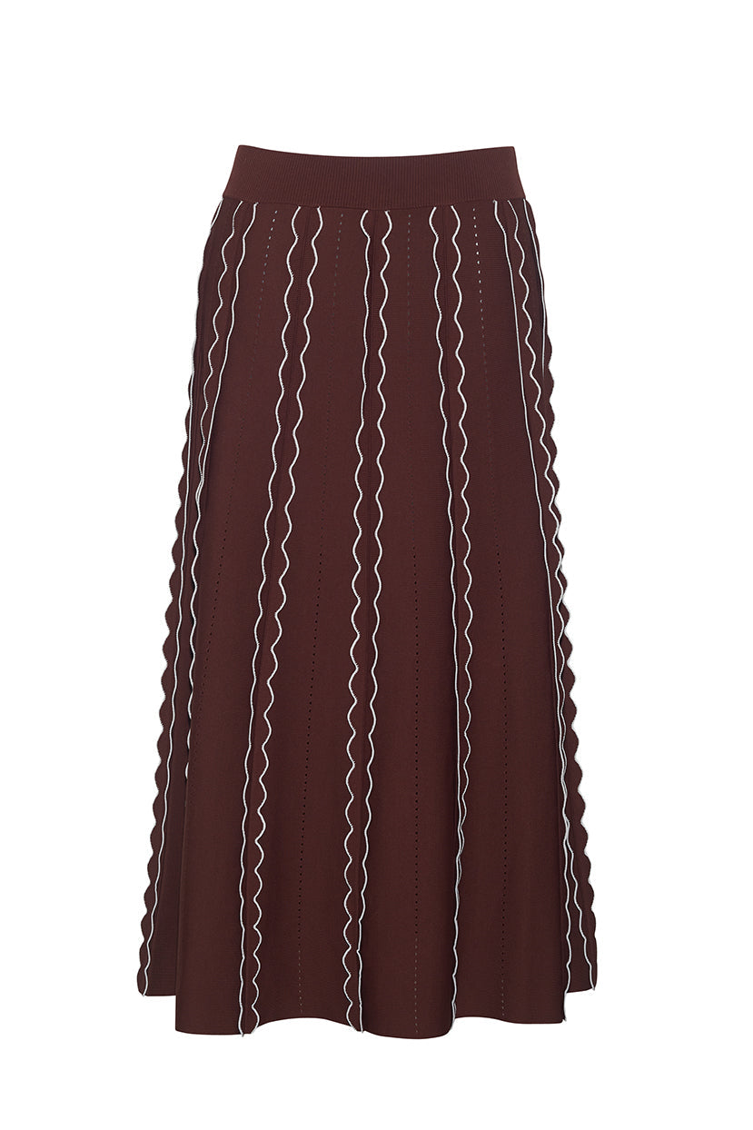 Southport Knit Skirt in Dark Coffee