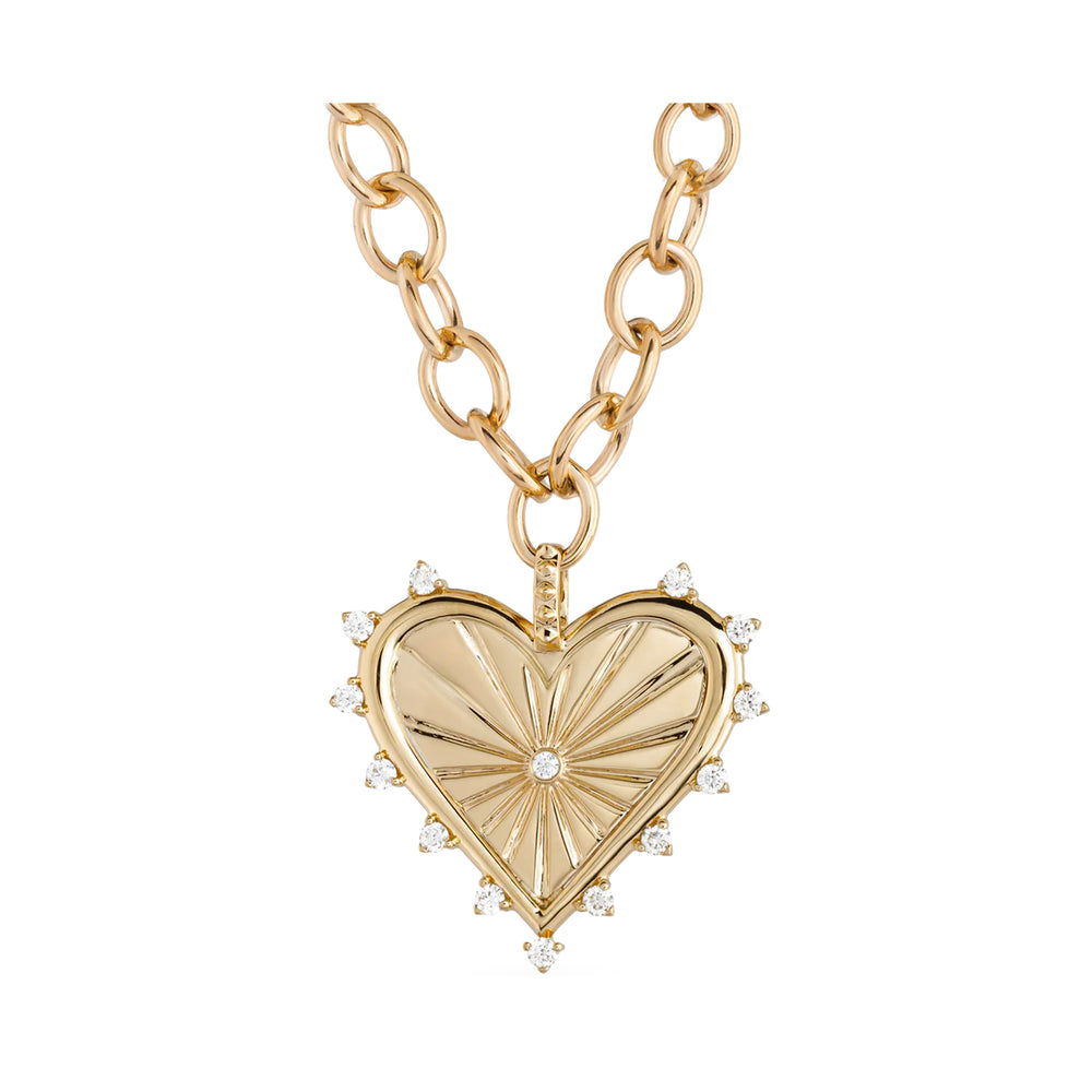 Spiked Heart Necklace with Chain