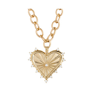 Spiked Heart Necklace with Chain