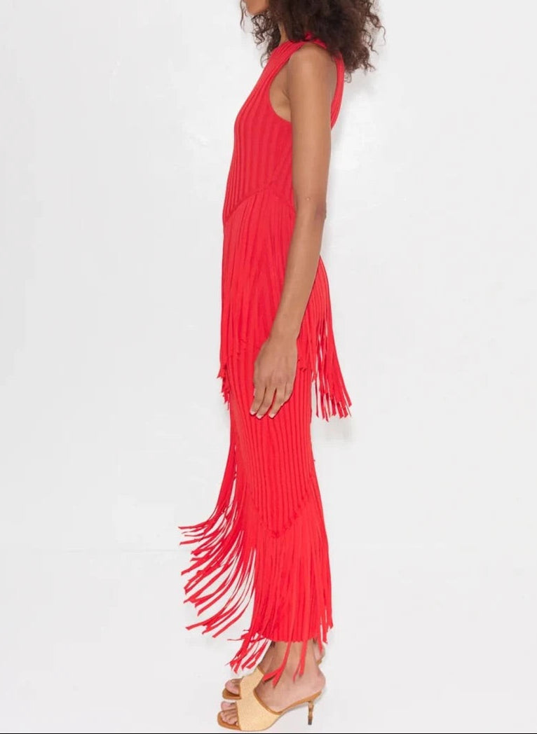 Spiral Knit Dress in Paprika