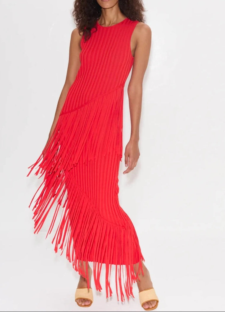 Spiral Knit Dress in Paprika