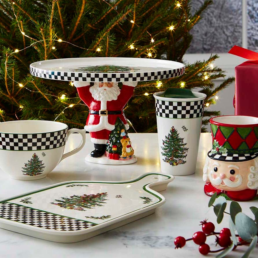 Christmas Tree Black & White Nutcracker Toby Mug