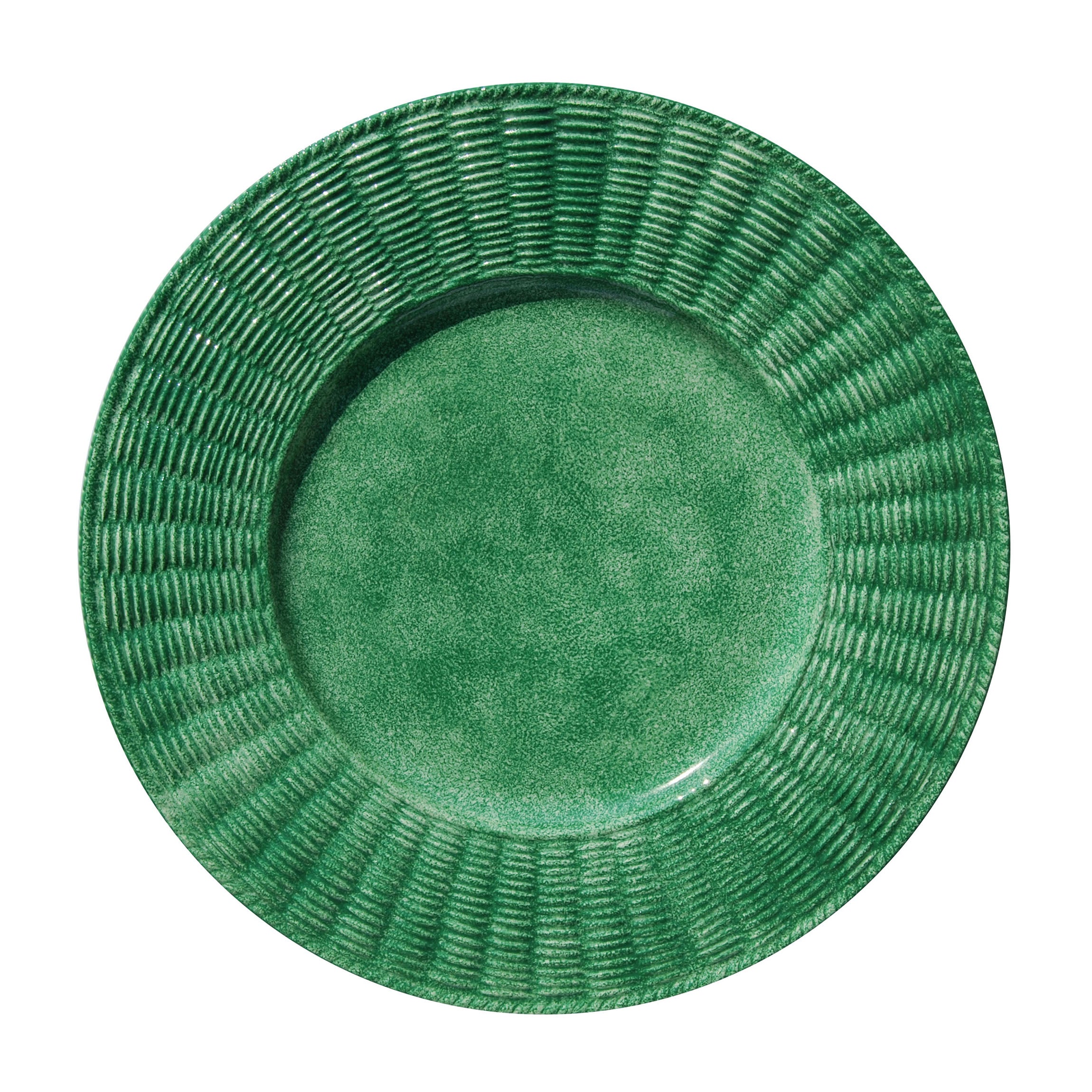 Sponged Charger Plates in Green, Set of 6