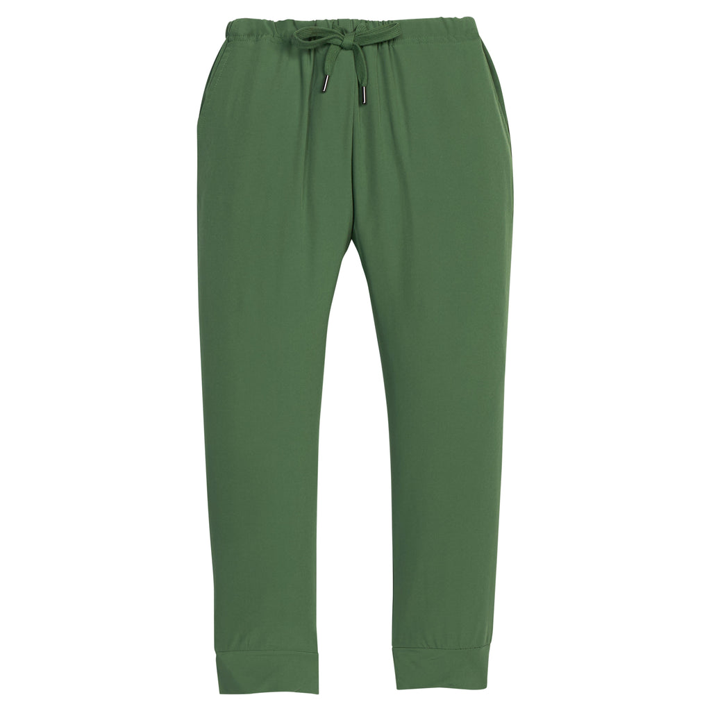 little english classic children's clothing boys comfy green sport pant with drawstring waist 