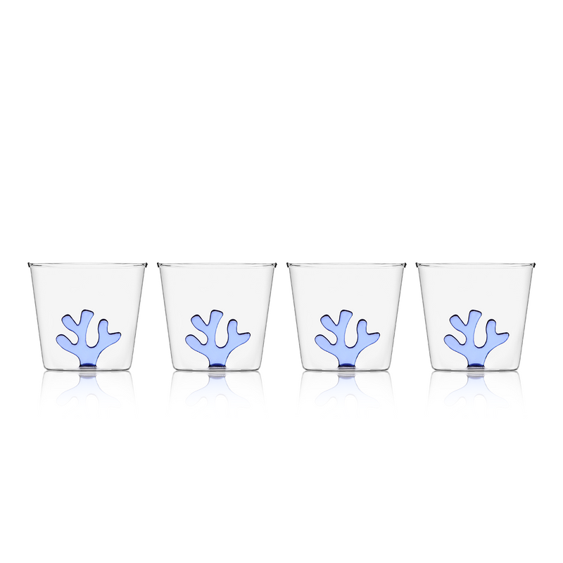 OTM Exclusive: Whimsical Tumbler Glasses in Blue, Set of 4