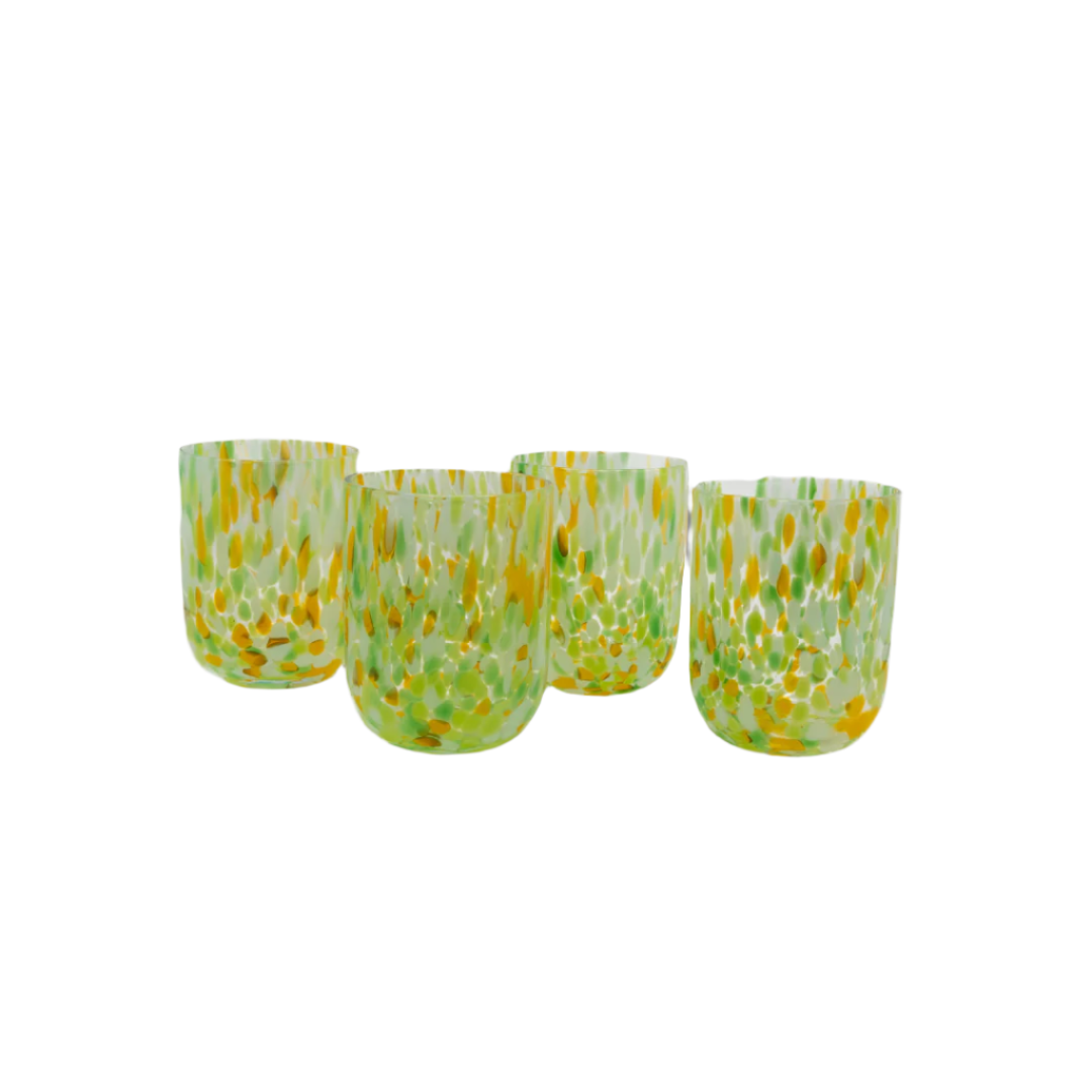 Multi Dappled Glasses, Set of 4