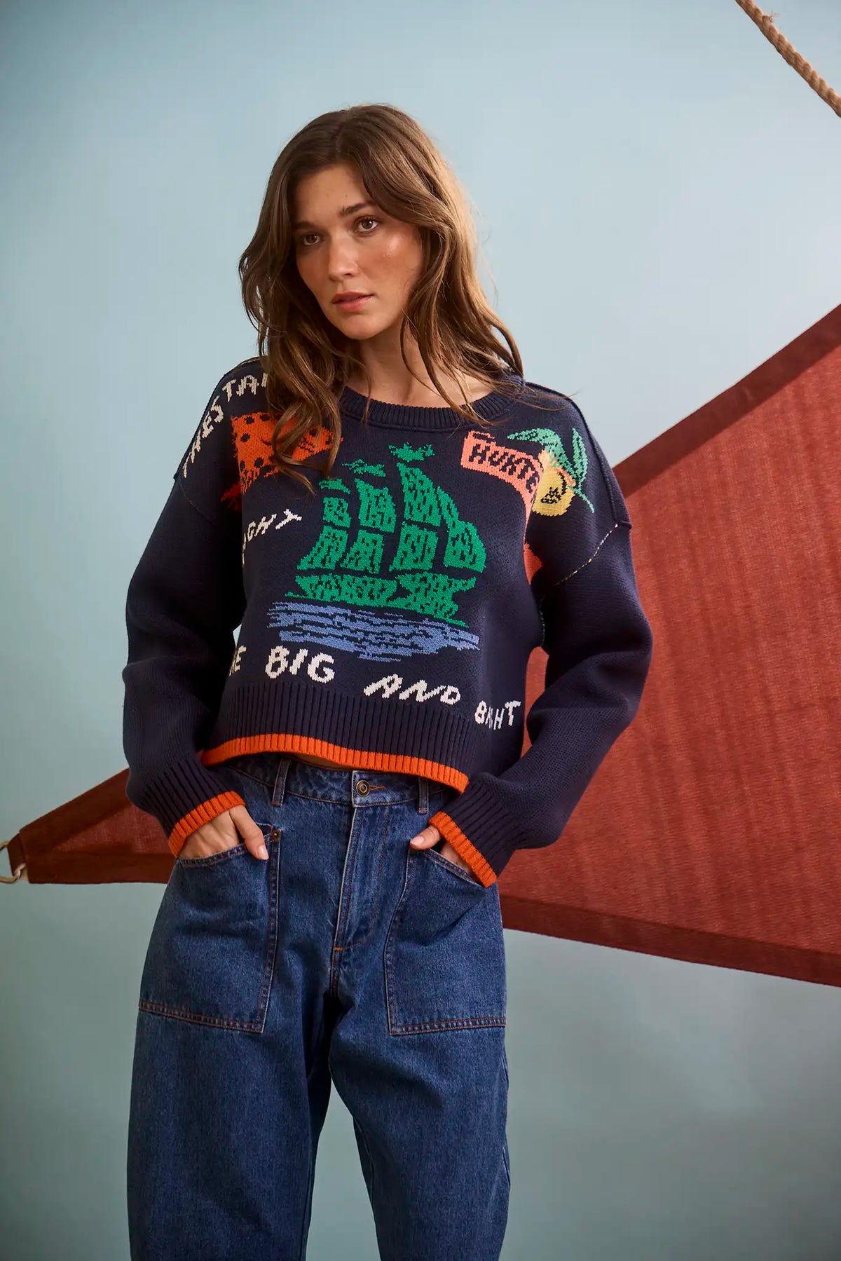 The St. Georges Sweater paired with denim. 