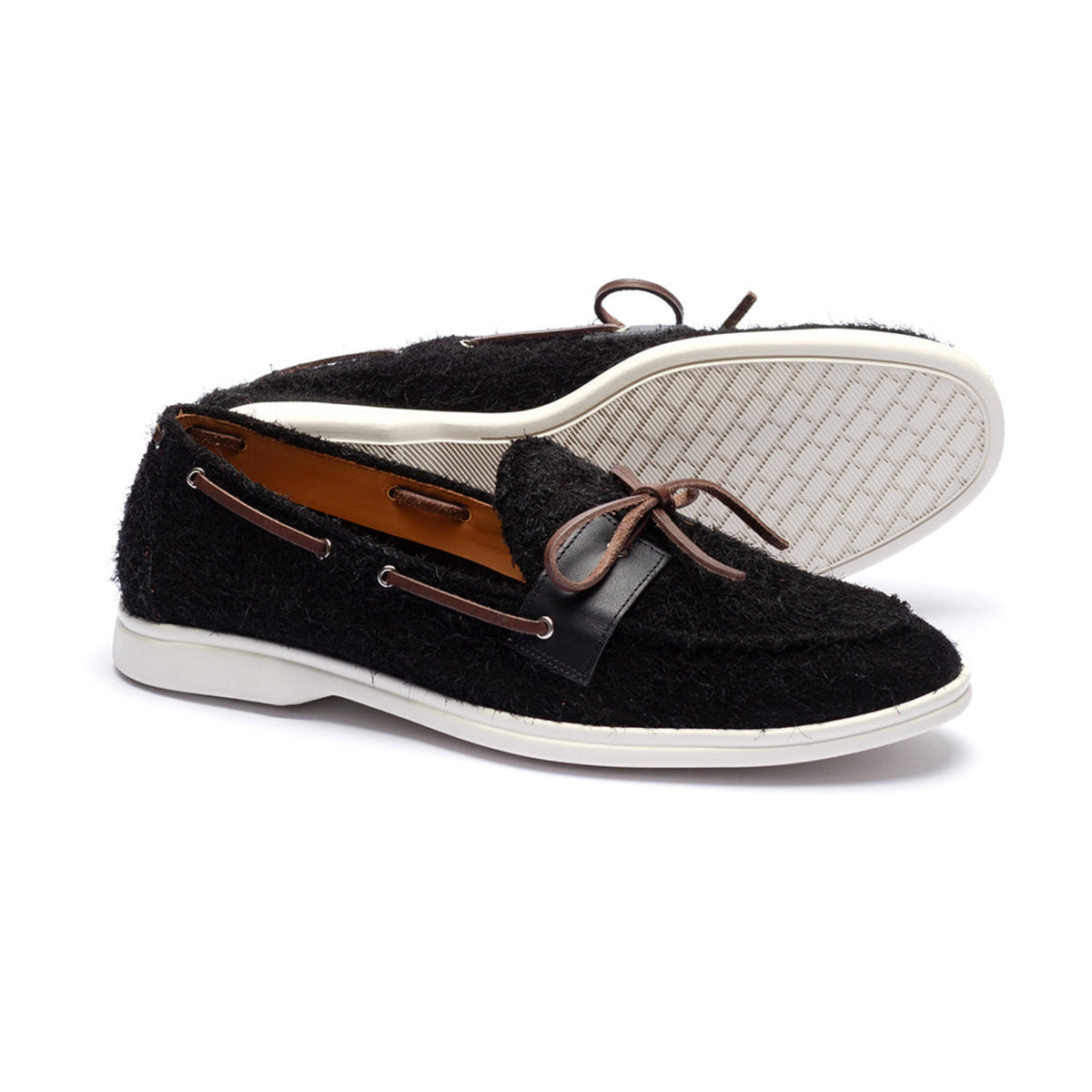 Men's Black Textured Suede Barca Yacht Loafer