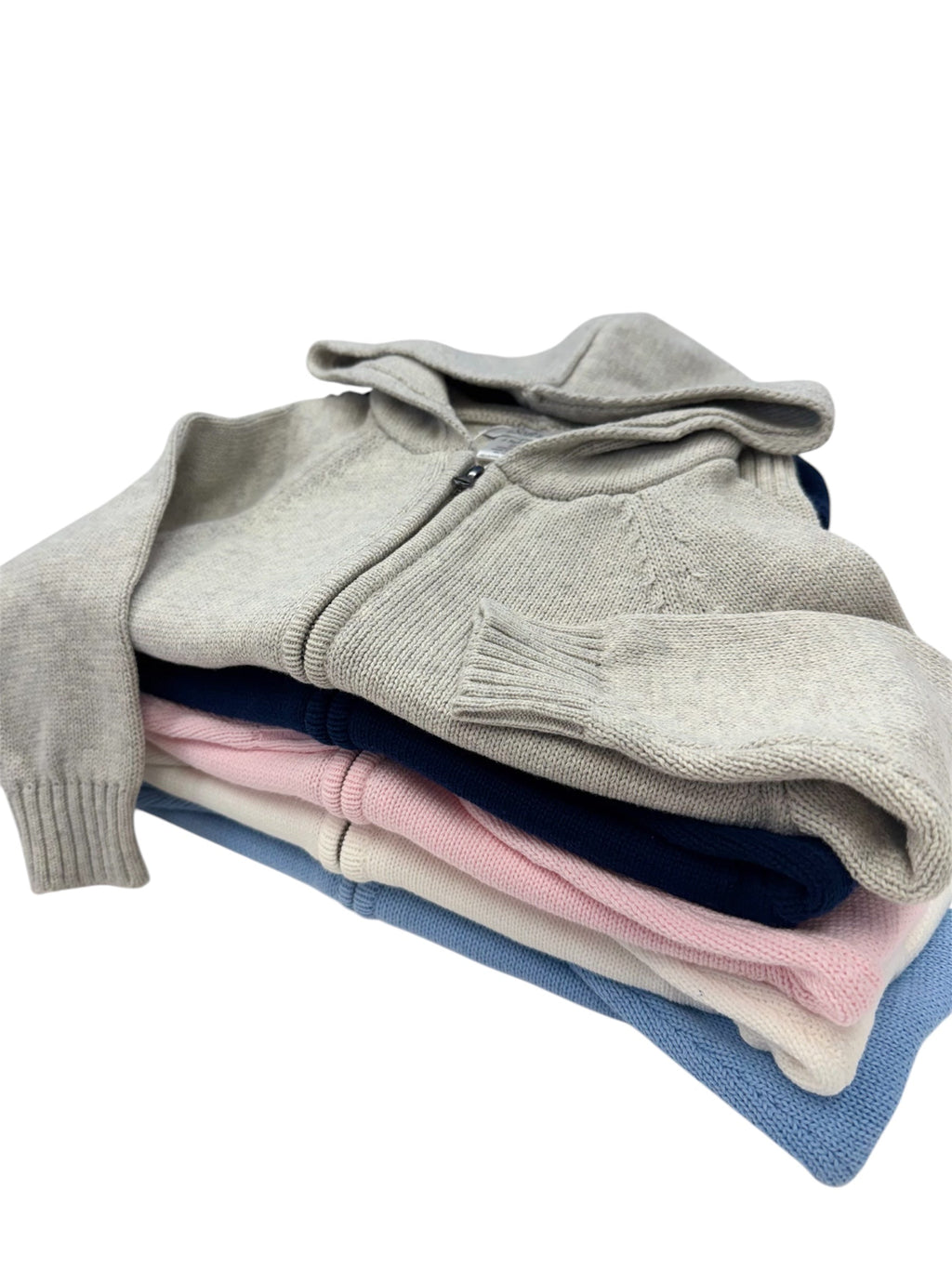 Solid Zip Hoodie in Cream