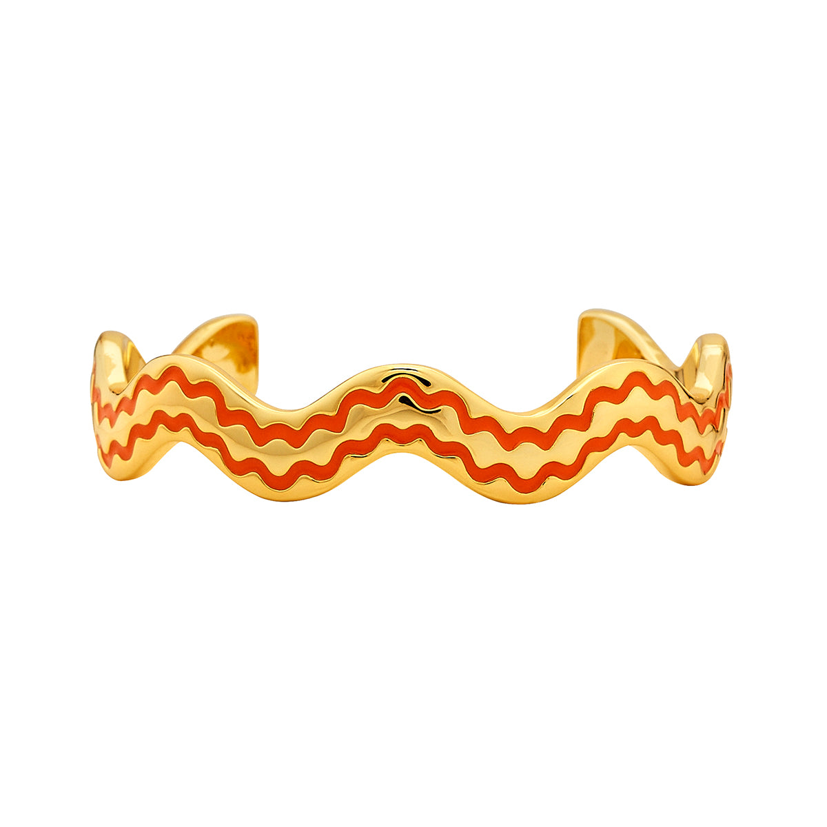 Stacking Squiggle Cuff in Orange