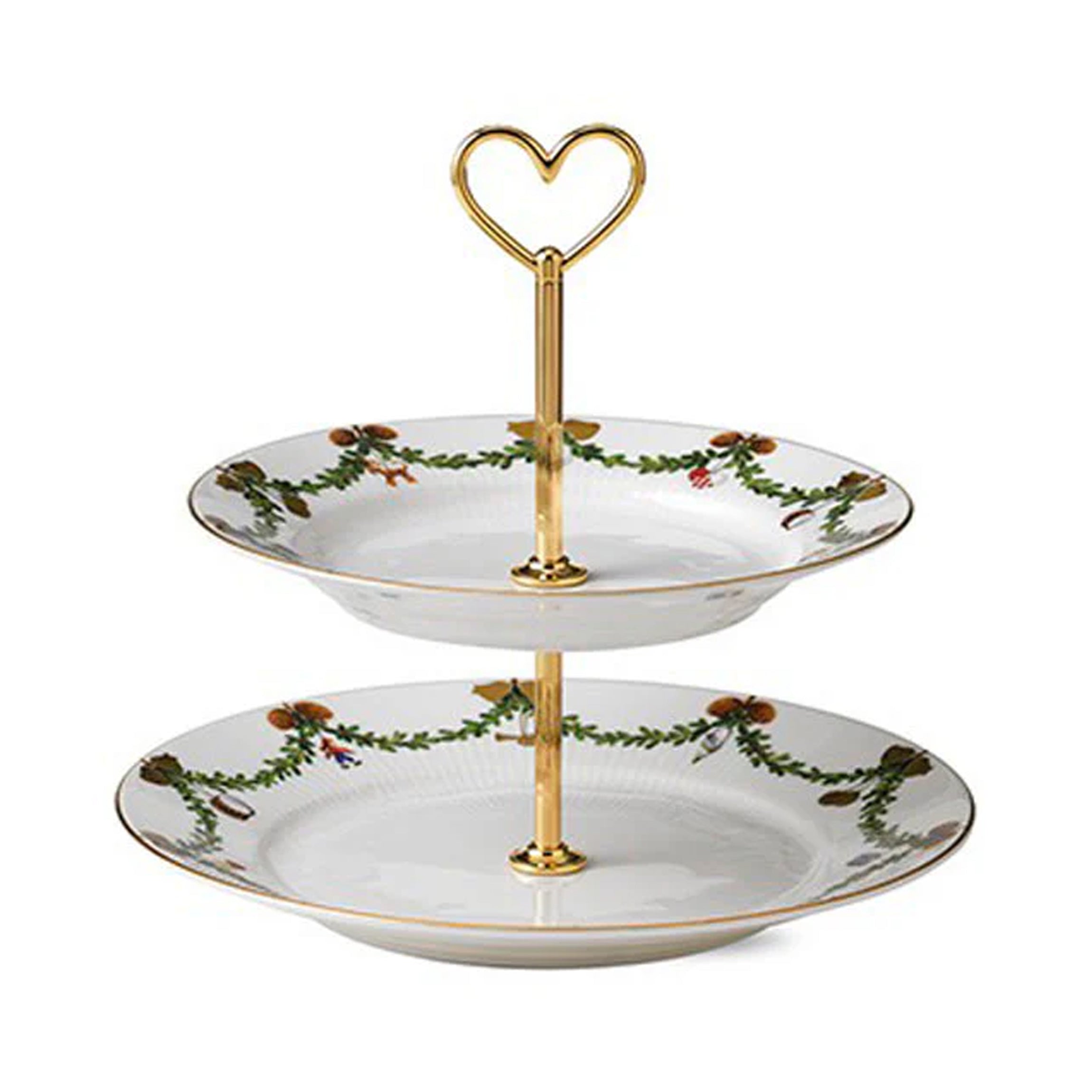 Star Fluted Christmas 2 Tier Etagere 9"