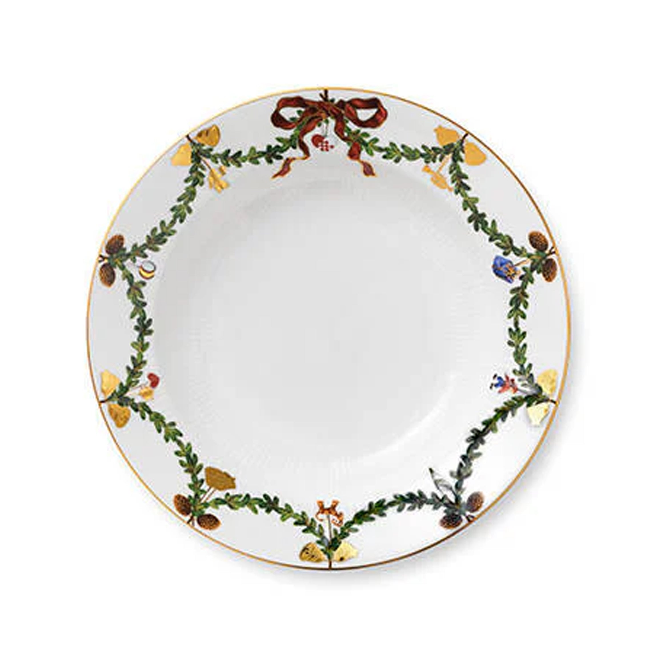 Star Fluted Christmas Rim Soup Bowl 9.5"