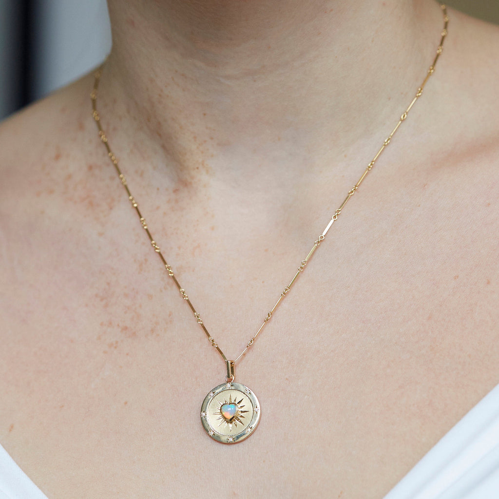 Opal Heart Starlight Pendant