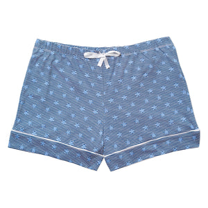 Women's Stars & Stripes Button Front Short Pajama Set in Navy