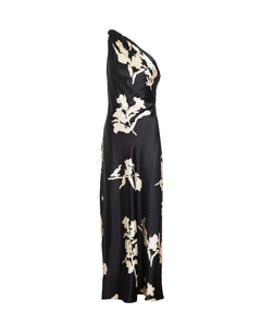 Stassi Dress in Dark Fig & Cream Multi