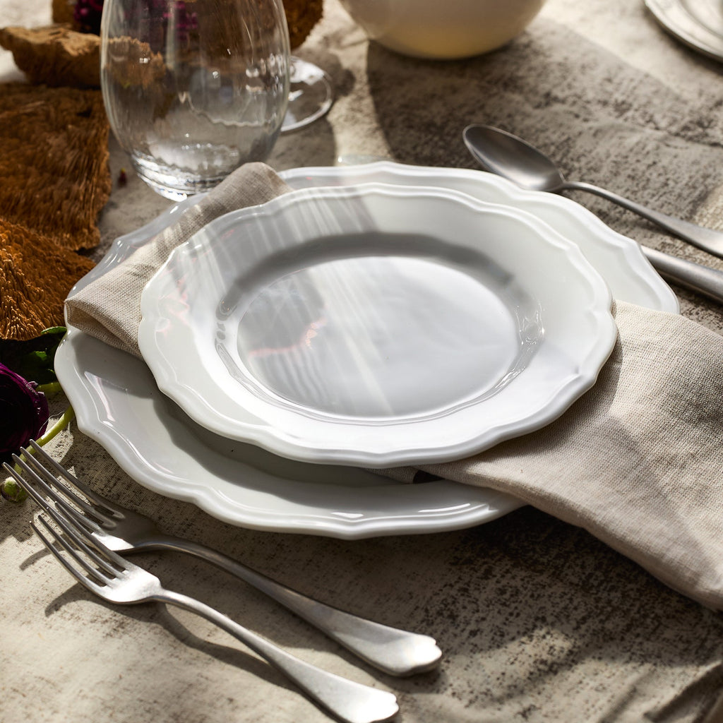 Stella Scalloped White Dinner Plate