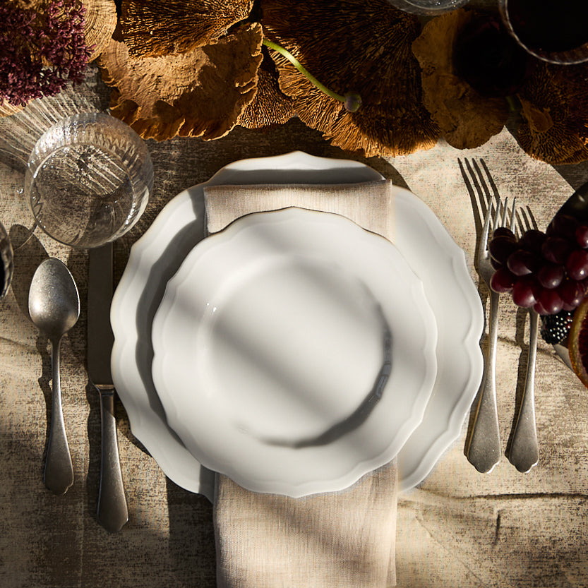Stella Scalloped White Dinner Plate