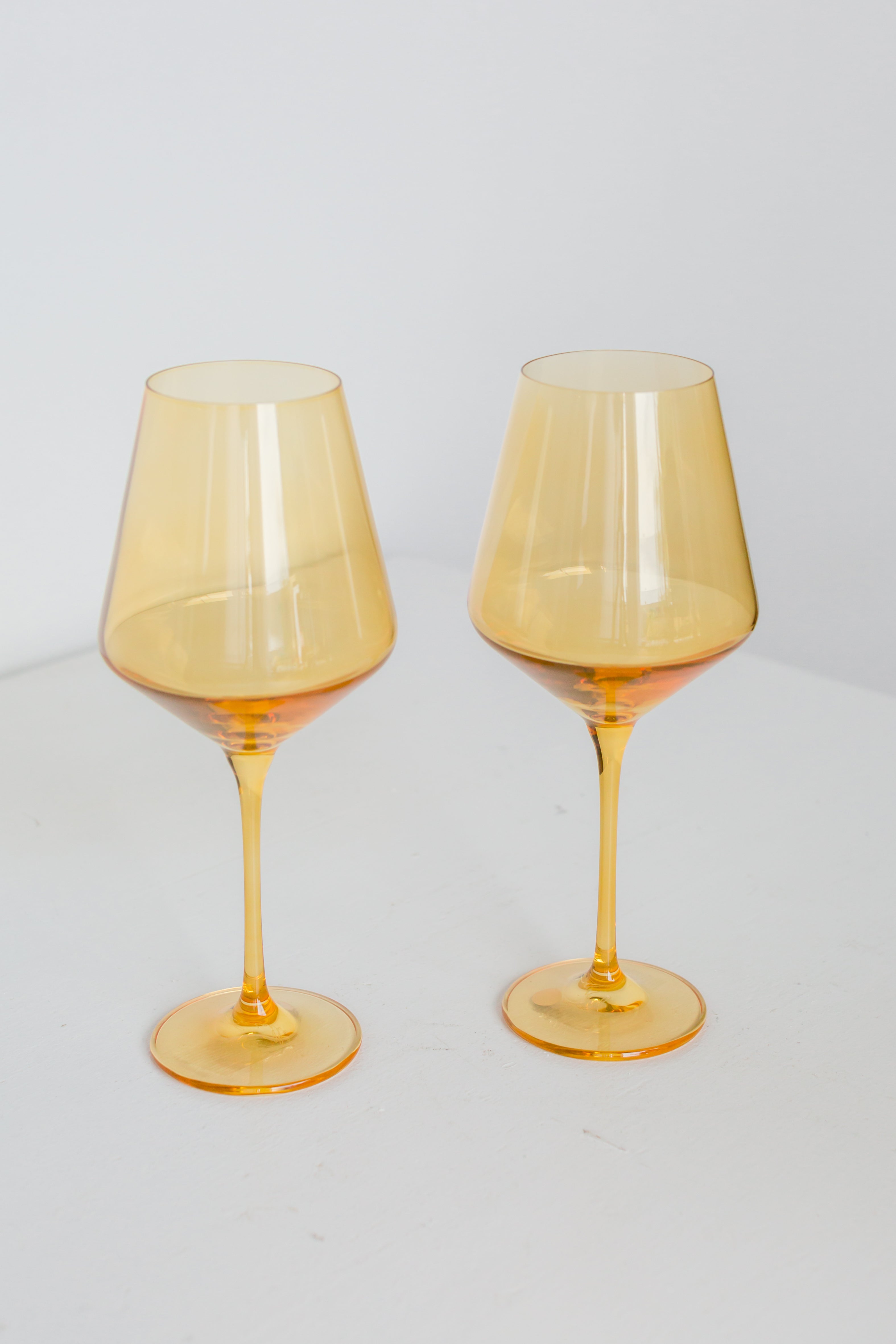 Colored Wine Stemware - Set of 2 {Yellow}