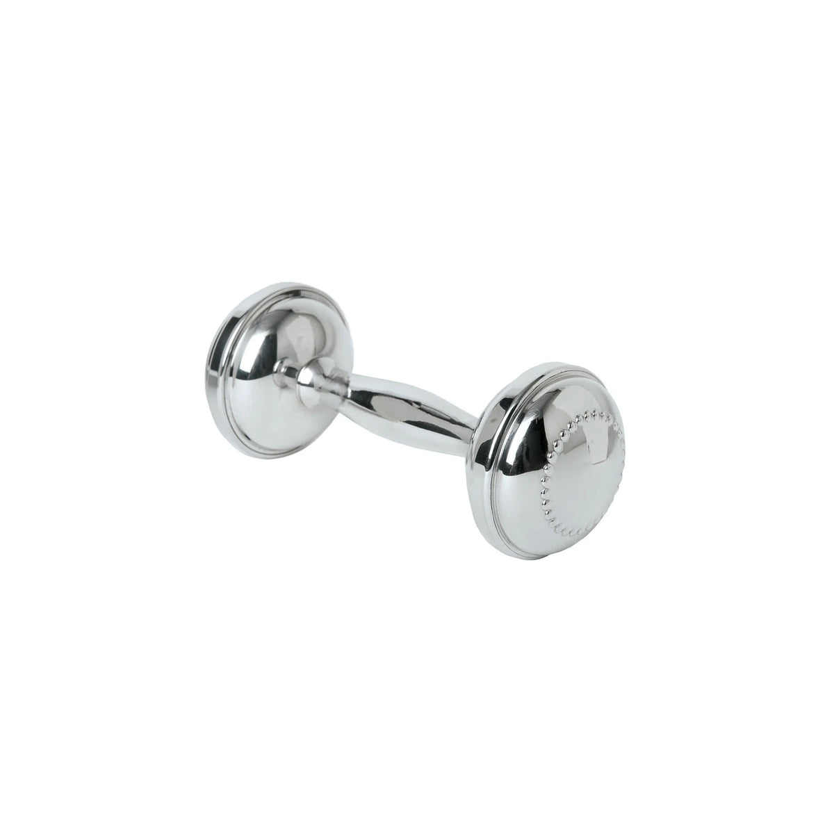 Sterling Silver Beaded Dumbbell Rattle