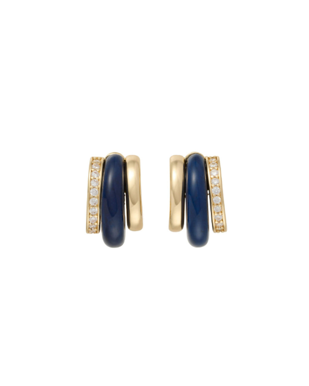 The Stone Huggie Earrings in Lapis