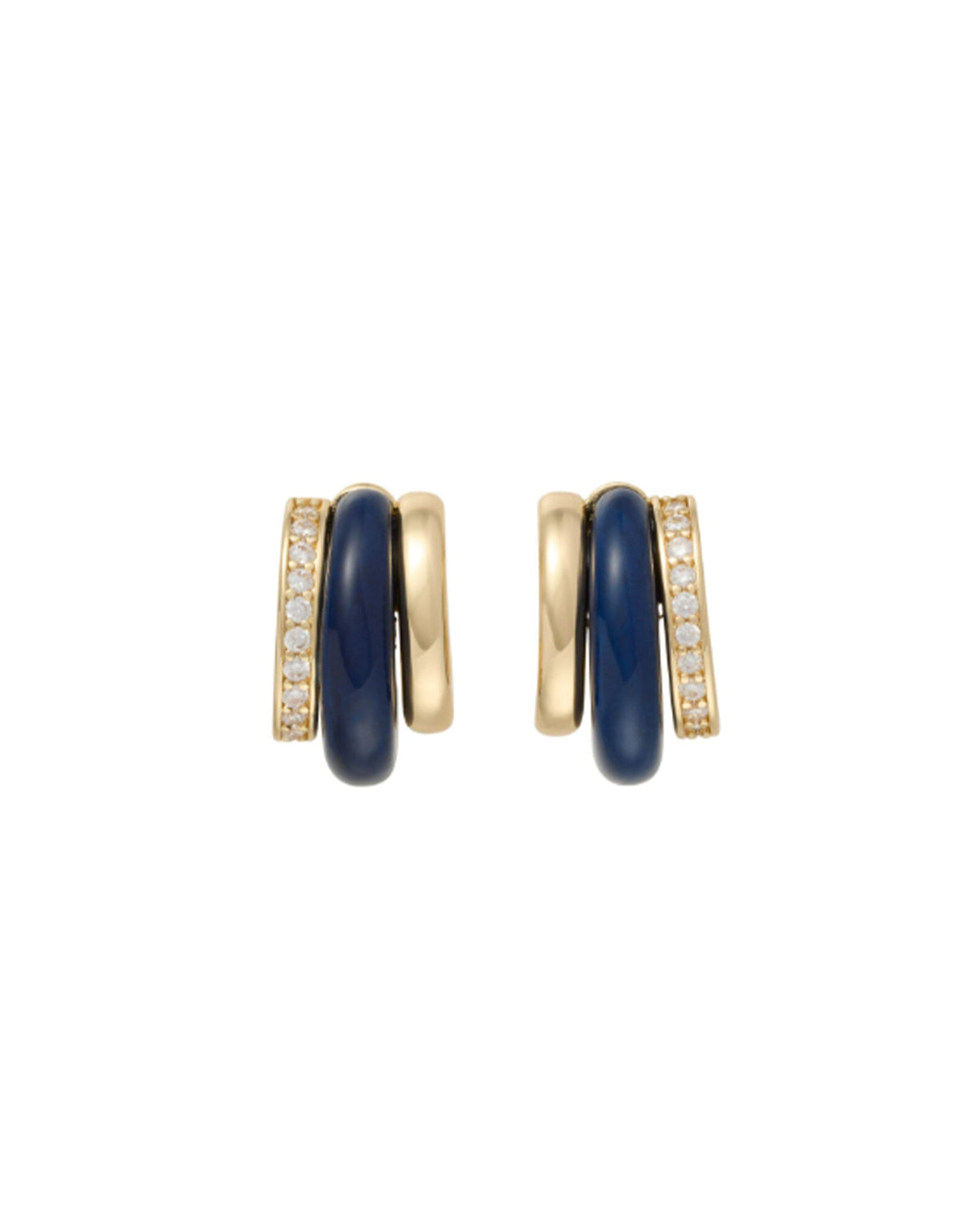 The Stone Huggie Earrings in Lapis