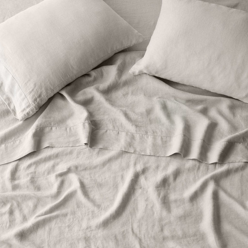 Stonewashed Linen Sheet Set - Sand Thin Stripe KING
