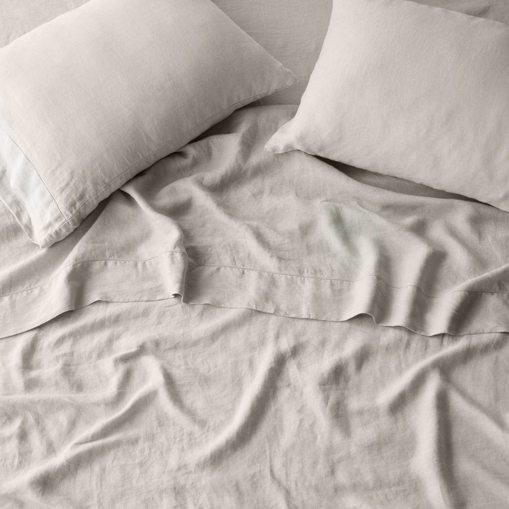 Stonewashed Linen Sheet Set - White - King