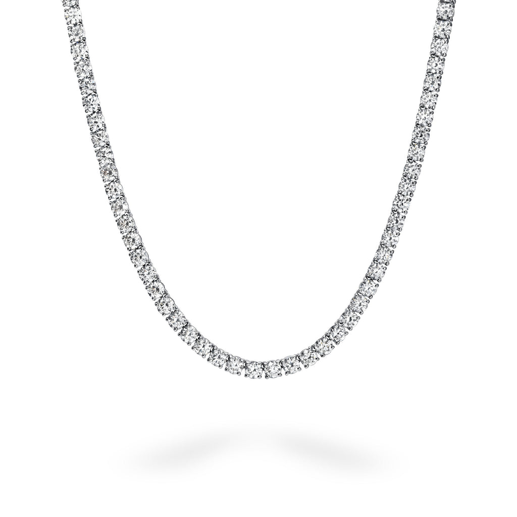 Straight Line Round Tennis Necklace