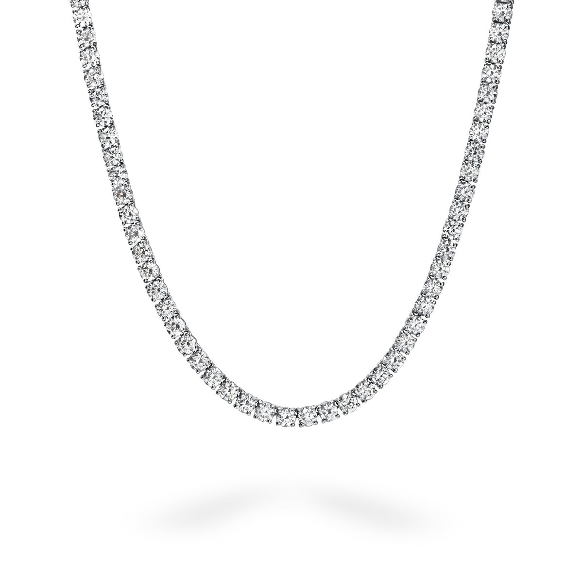 Straight Line Round Tennis Necklace