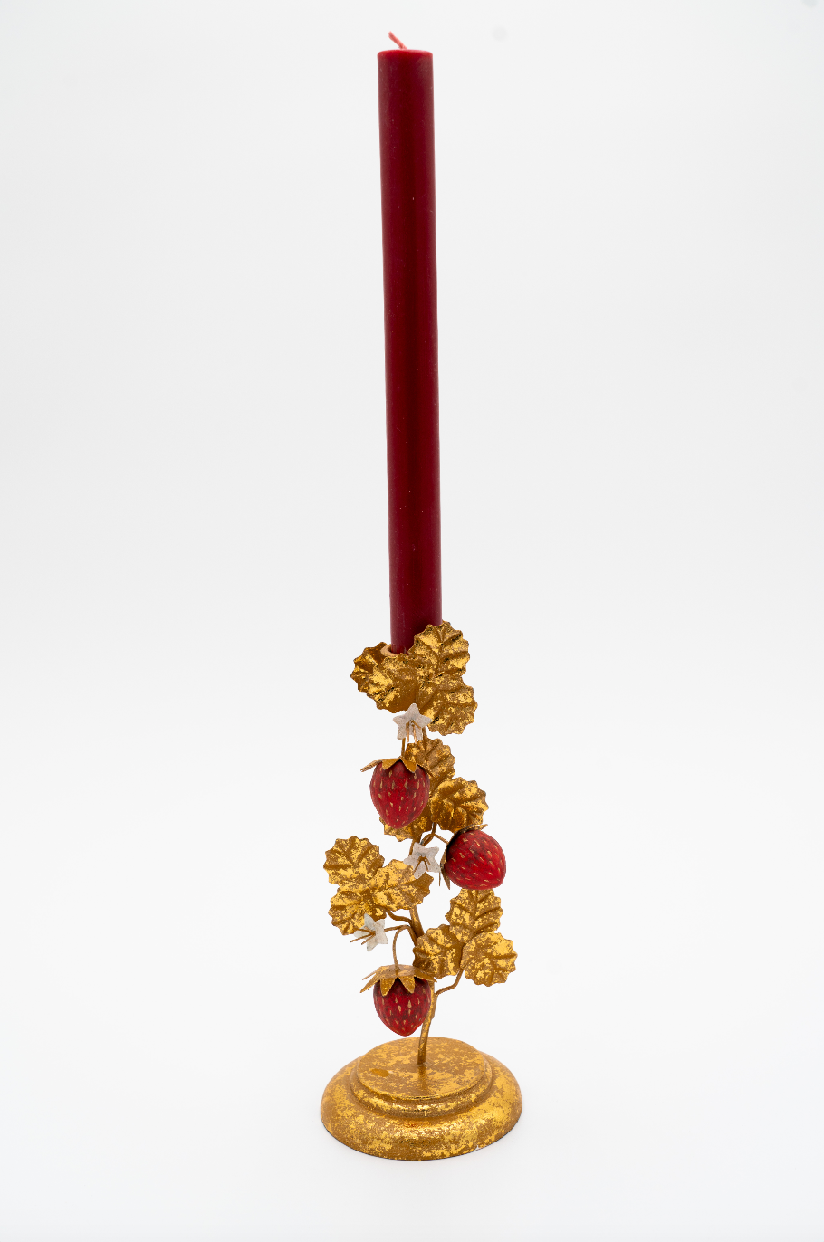 Strawberry Candleholders in Gold