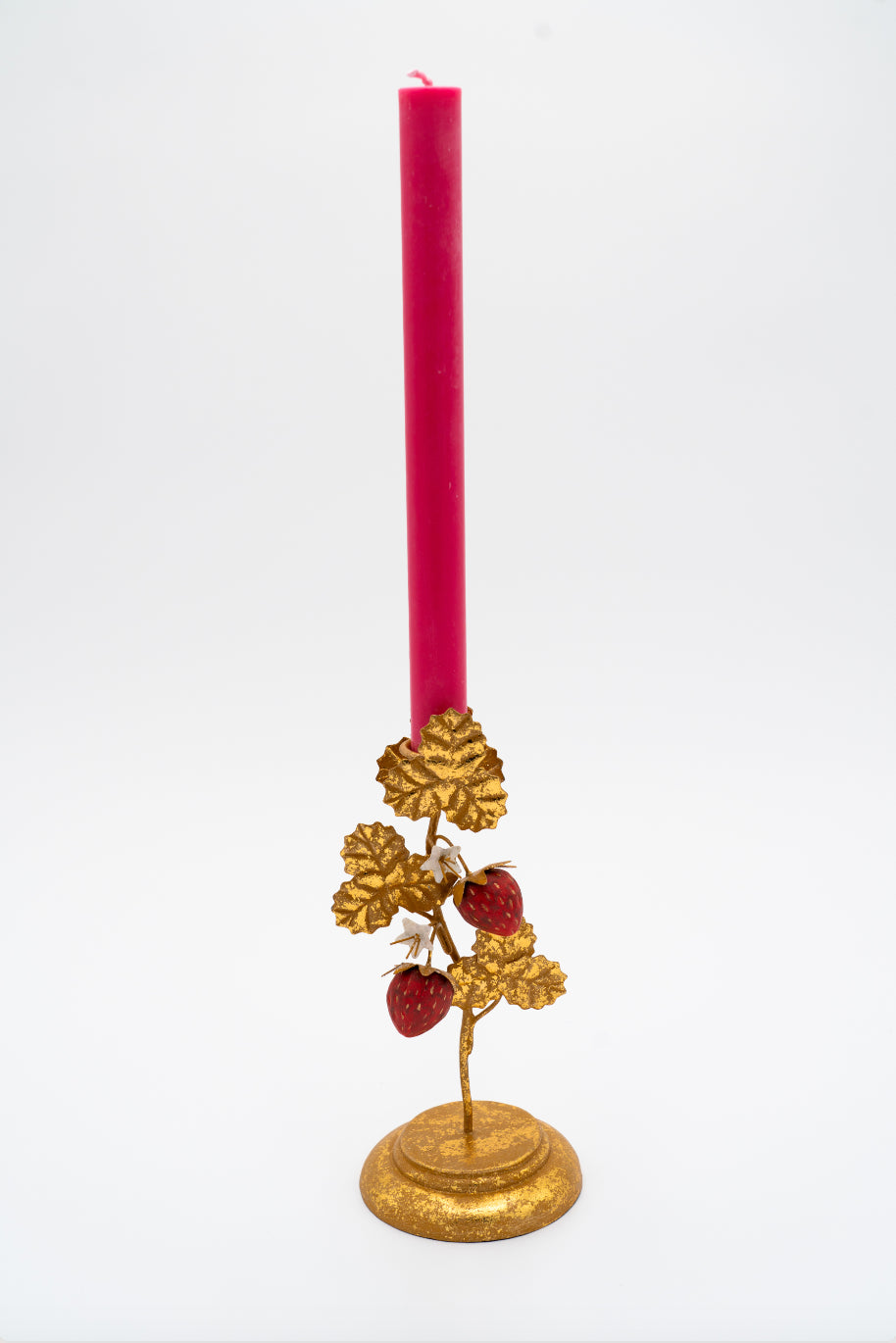 Strawberry Candleholders in Gold