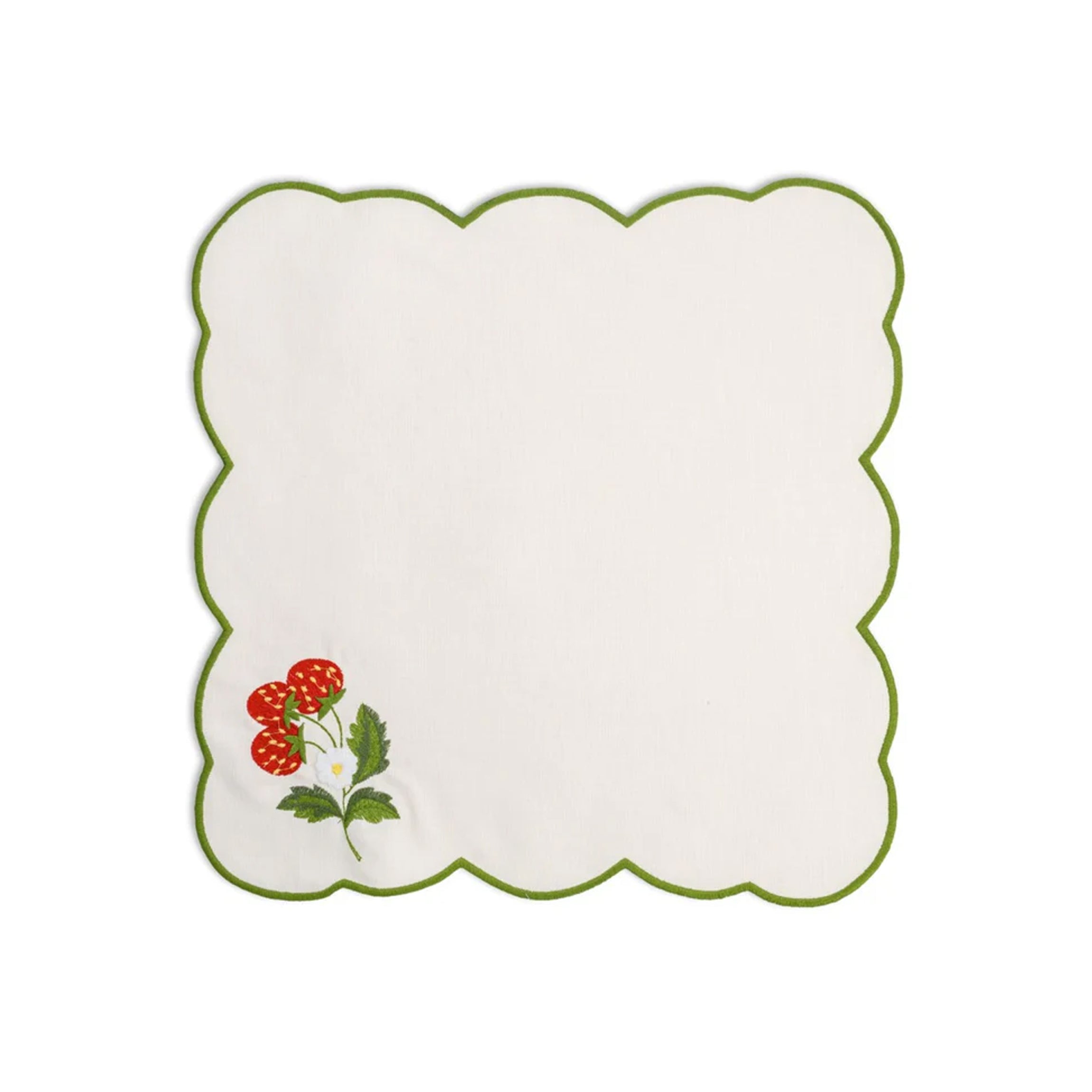 Strawberry Placemat and Napkin Set in Green