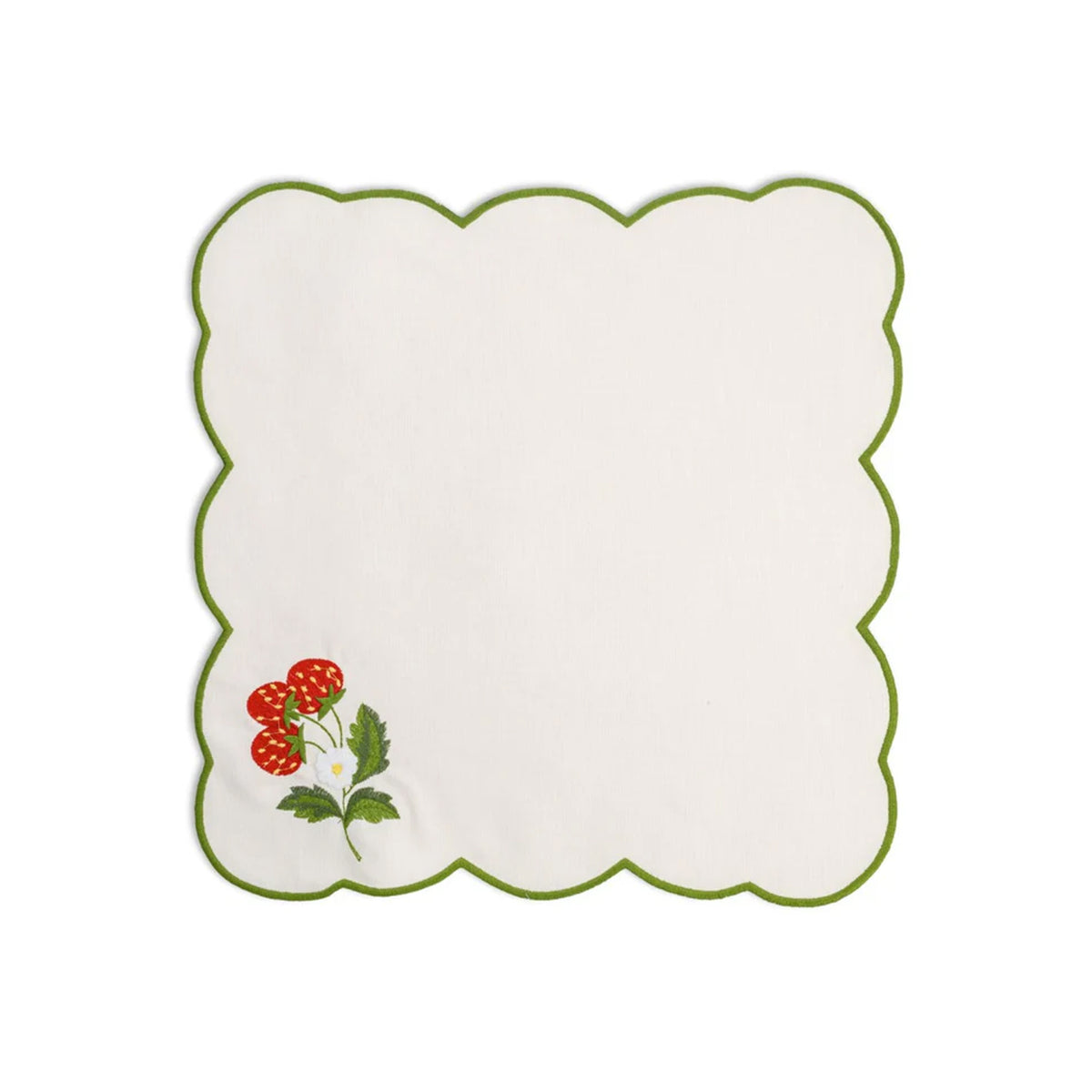 Strawberry Placemat and Napkin Set in Green