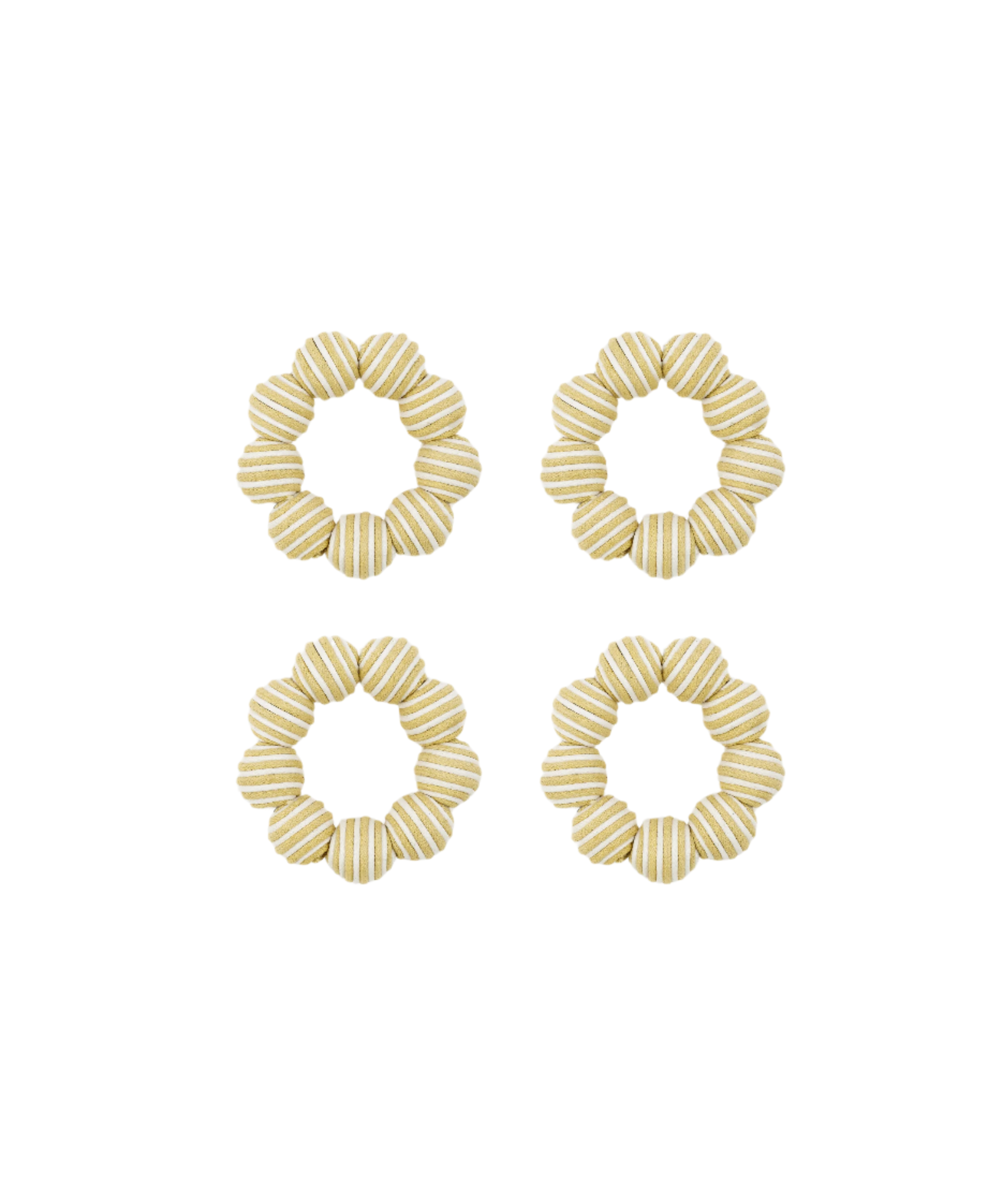 Rebecca Udall Set of 4 Striped Napkin Rings, Taupe
