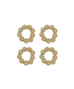 Rebecca Udall Set of 4 Striped Napkin Rings, Tobacco