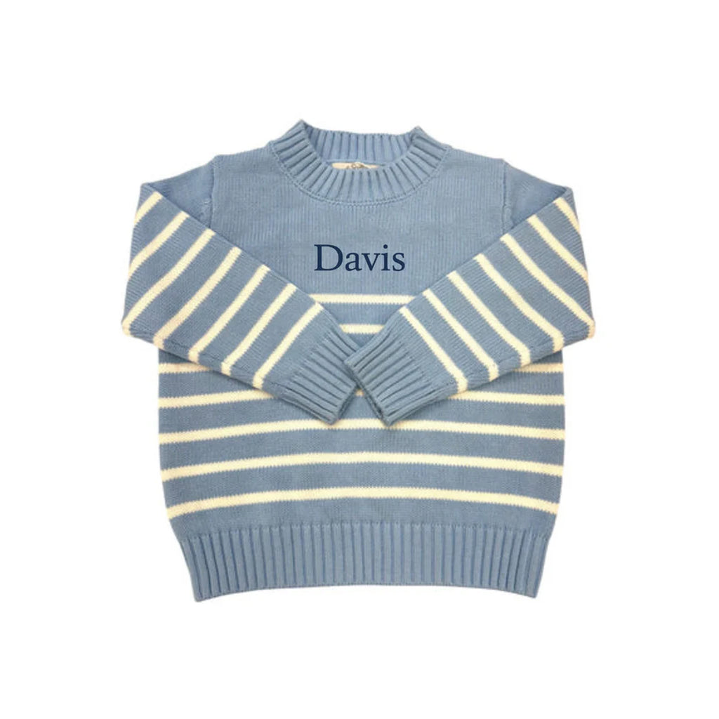 Striped Sweater in Blue & White Striped