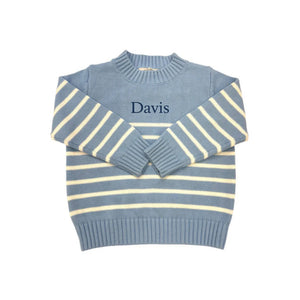 Striped Sweater in Blue & White Striped