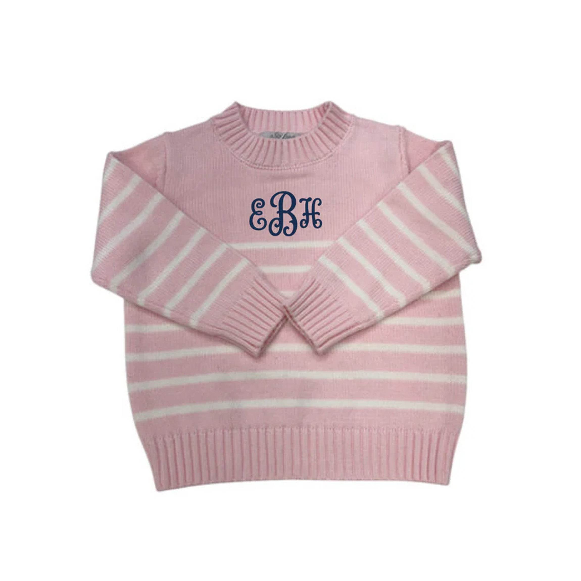 Striped Sweater in Pink & White Striped