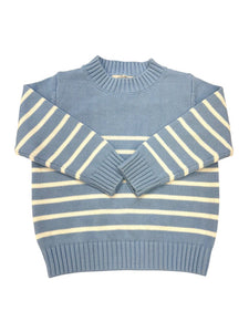 Striped Sweater in Blue & White Striped