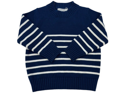 Striped Sweater in Navy & White Striped
