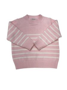 Striped Sweater in Pink & White Striped