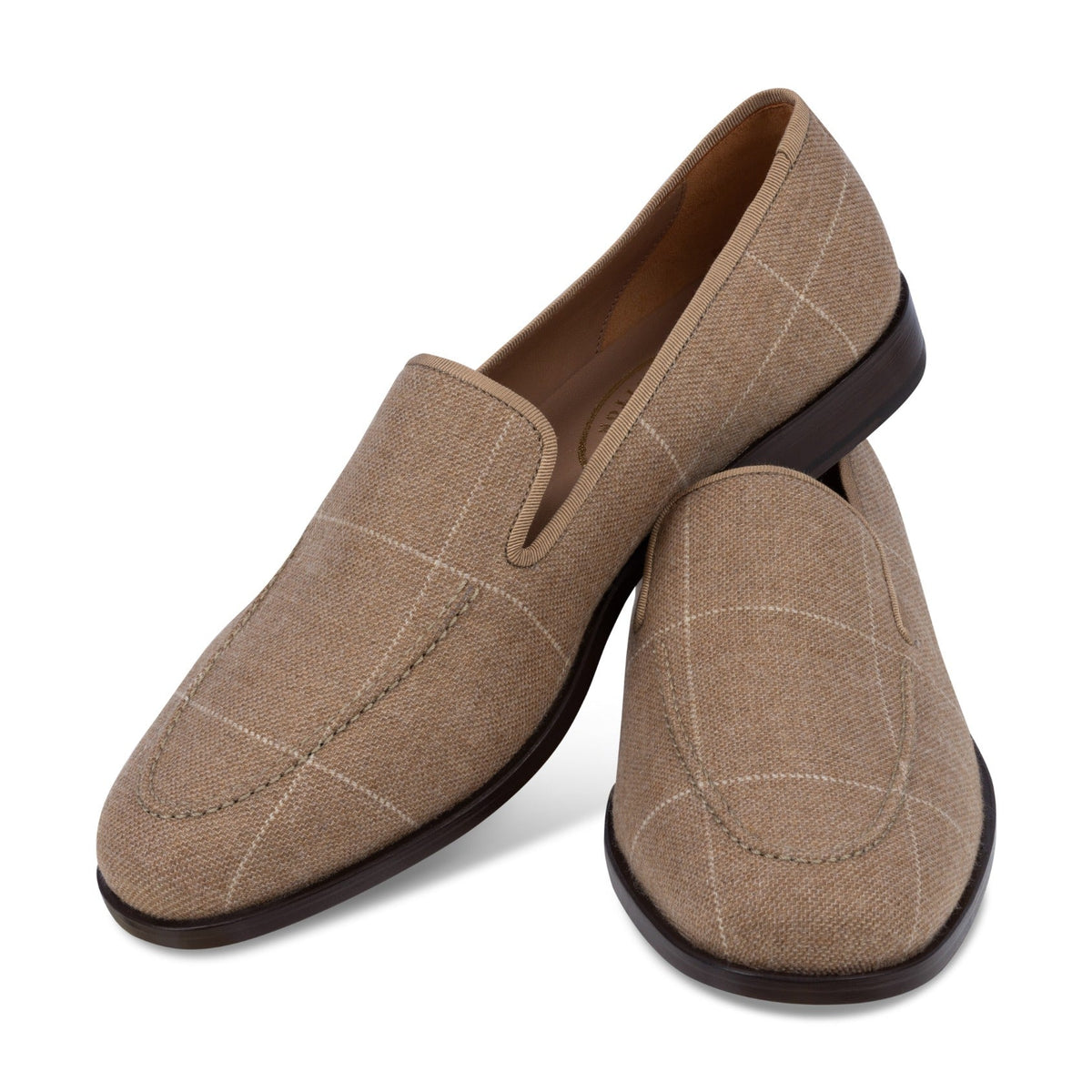 Our Sartorial Camel Tweed Venetian (Men) item is photographed here against a white background.