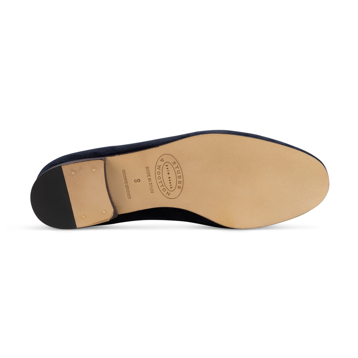 Our Nantucket Navy Velvet Slipper (Women) item is photographed here against a white background.
