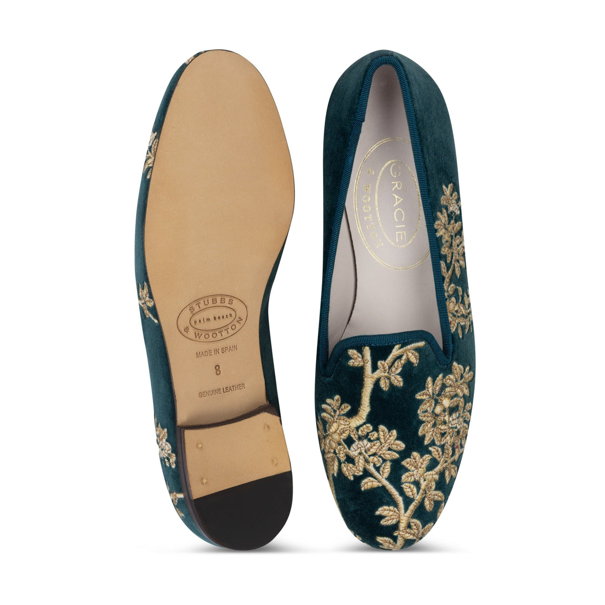 Our Marble Shimmer Peacock Velvet Slipper (Women) item is photographed here against a white background.