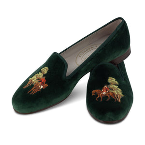 Our The Hunt Evergreen Velvet Slipper (Women) item is photographed here against a white background.