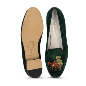 Our The Hunt Evergreen Velvet Slipper (Women) item is photographed here against a white background.