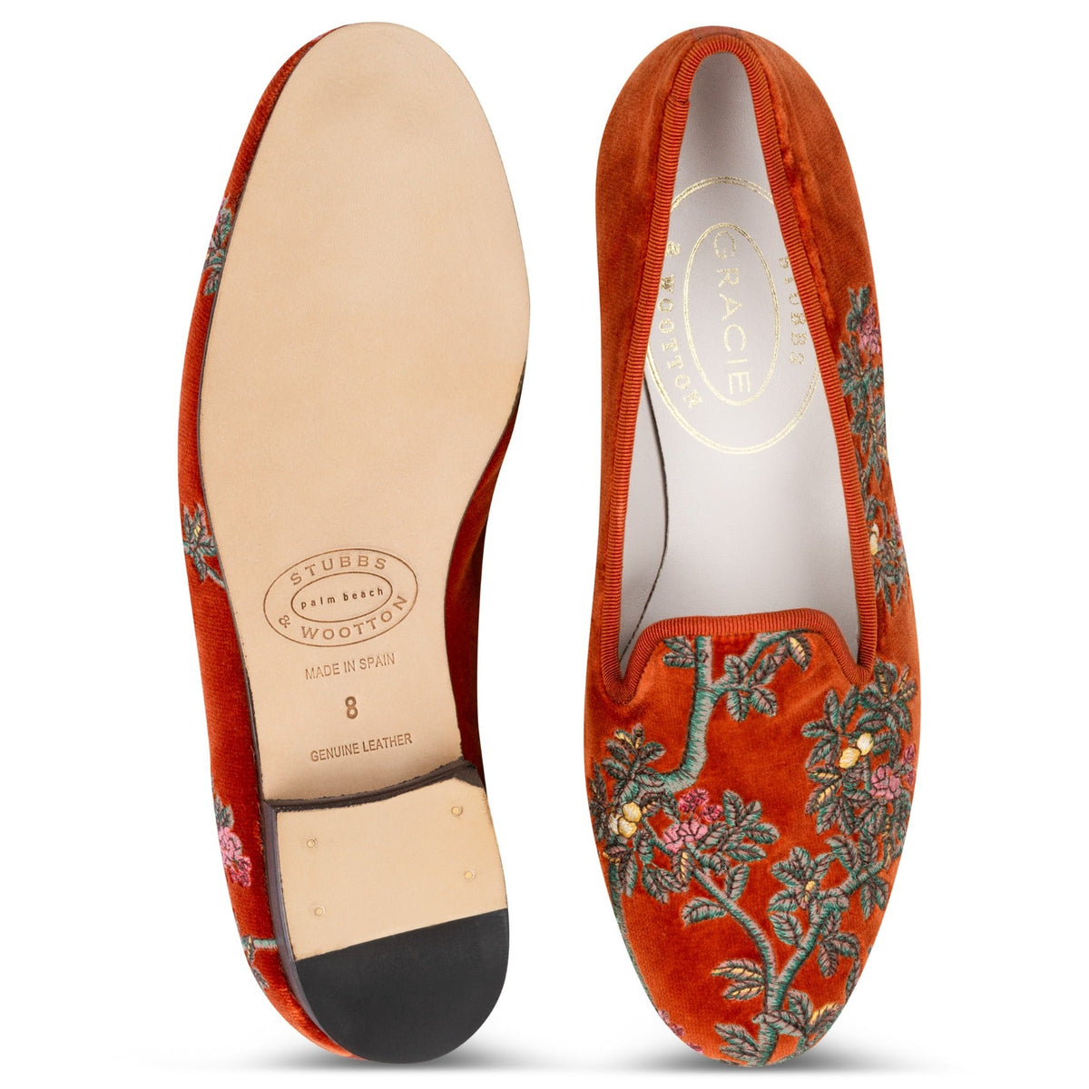 Marble Shimmer Rust Velvet Slipper