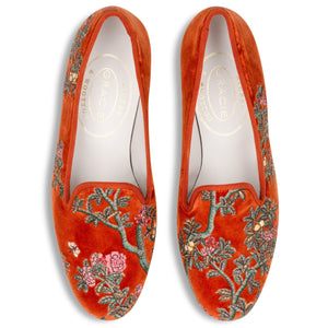 Marble Shimmer Rust Velvet Slipper
