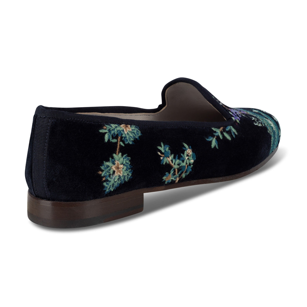 Midnight Grove Navy Velvet Slipper