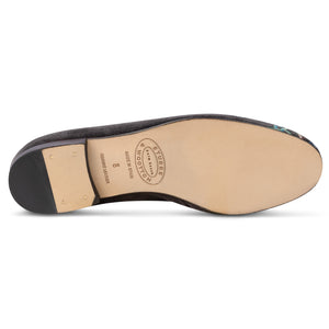 Winter Garden Charcoal Velvet Slipper